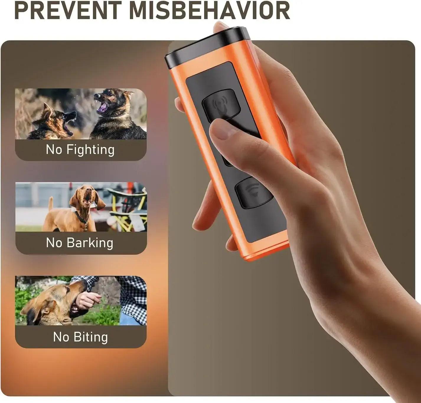 Rechargeable Sonic Dog Bark Deterrent 25KHz Anti-Bark Device with 50ft Range | Dog Training Tool