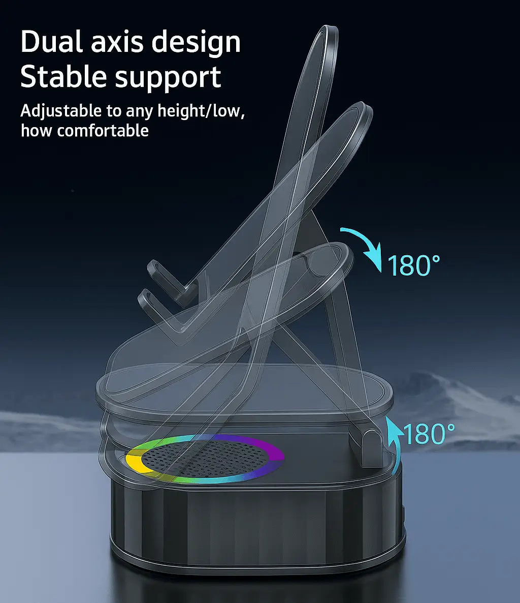 5-in-1 RGB Bluetooth Speaker with Wireless Charging & Stand
